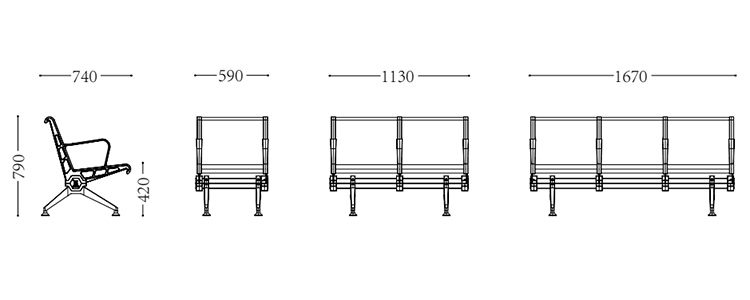 不锈钢机场椅/等候椅-SJ6088(图2) undefined